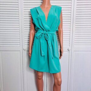 NEW AMANDA UPRICHARD Lamarca Dress In Serpentine Turquoise Size XL